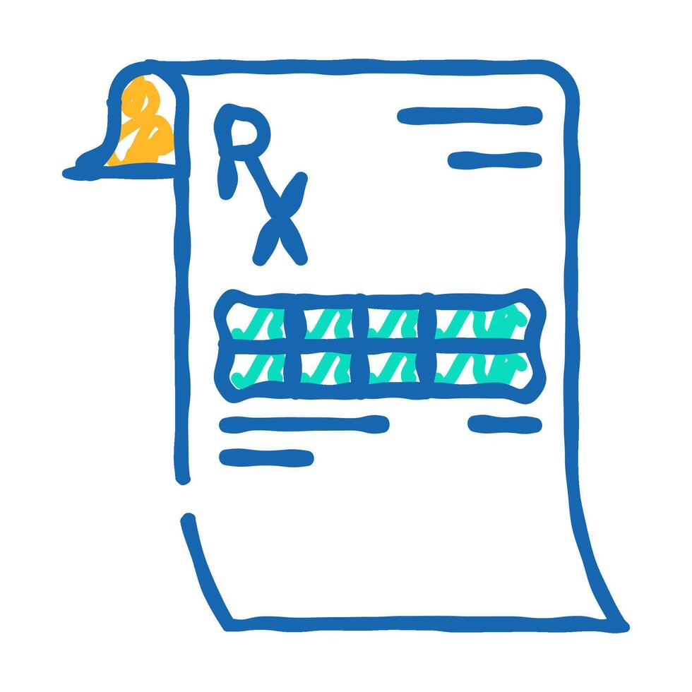 prescription drugs medicines icon doodle illustration vector