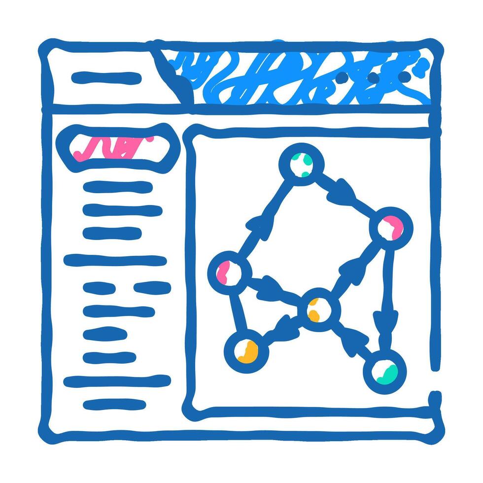 knowledge graph seo icon doodle illustration vector