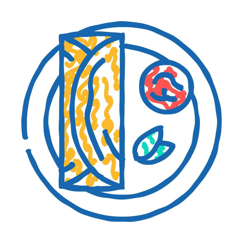 dosas indian cuisine icon doodle illustration vector