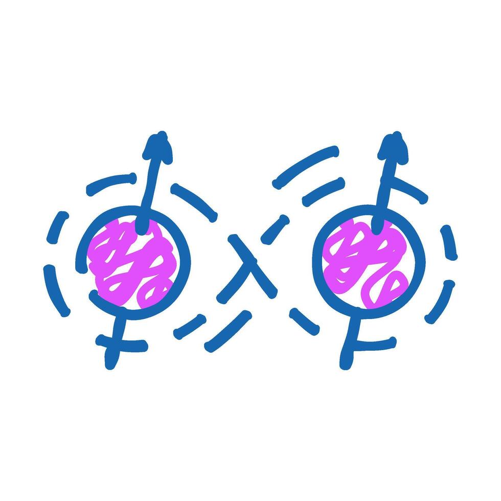 entanglement quantum technology icon doodle illustration vector