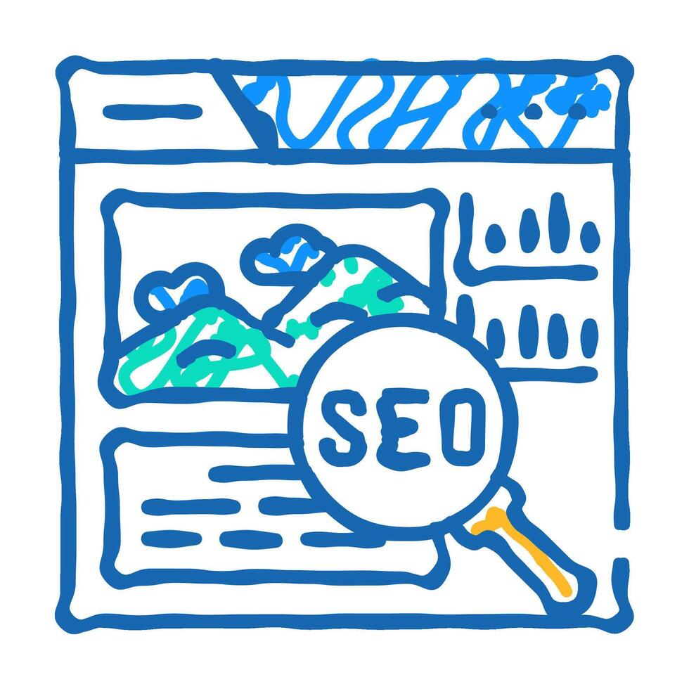image seo icon doodle illustration vector