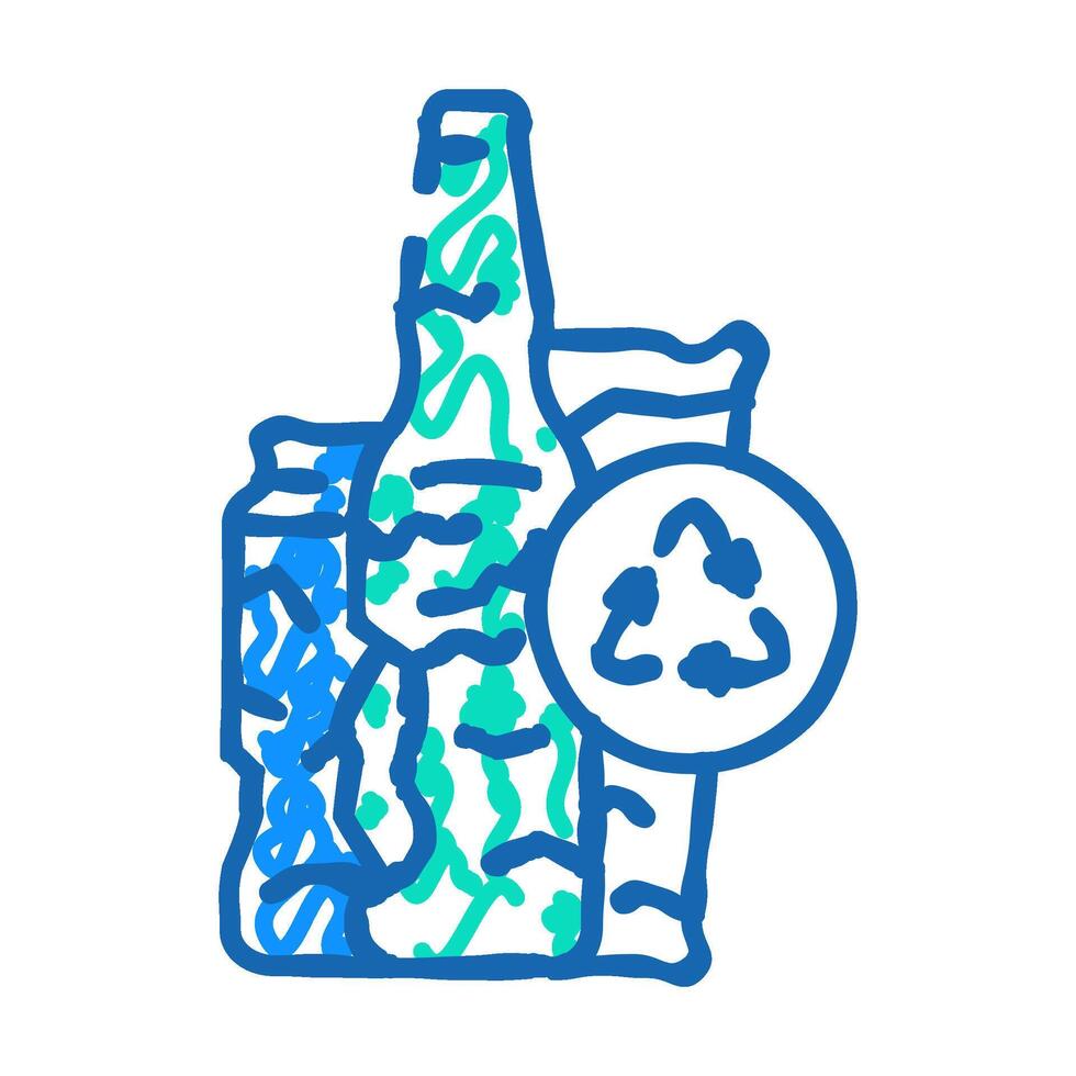 ewaste waste sorting icon doodle illustration vector