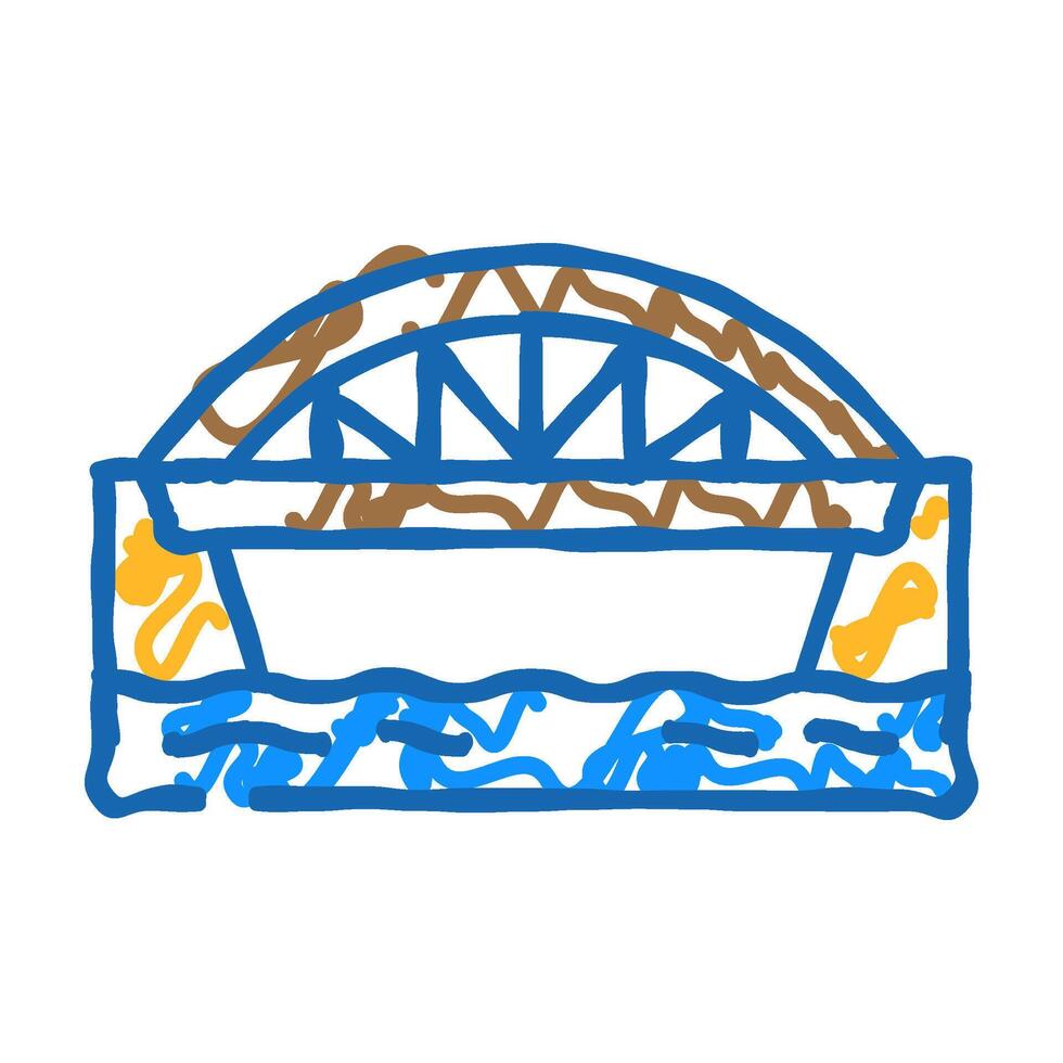 bowstring bridge icon doodle illustration vector