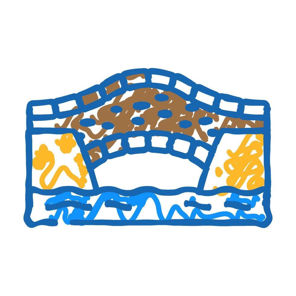 stone bridge icon doodle illustration vector