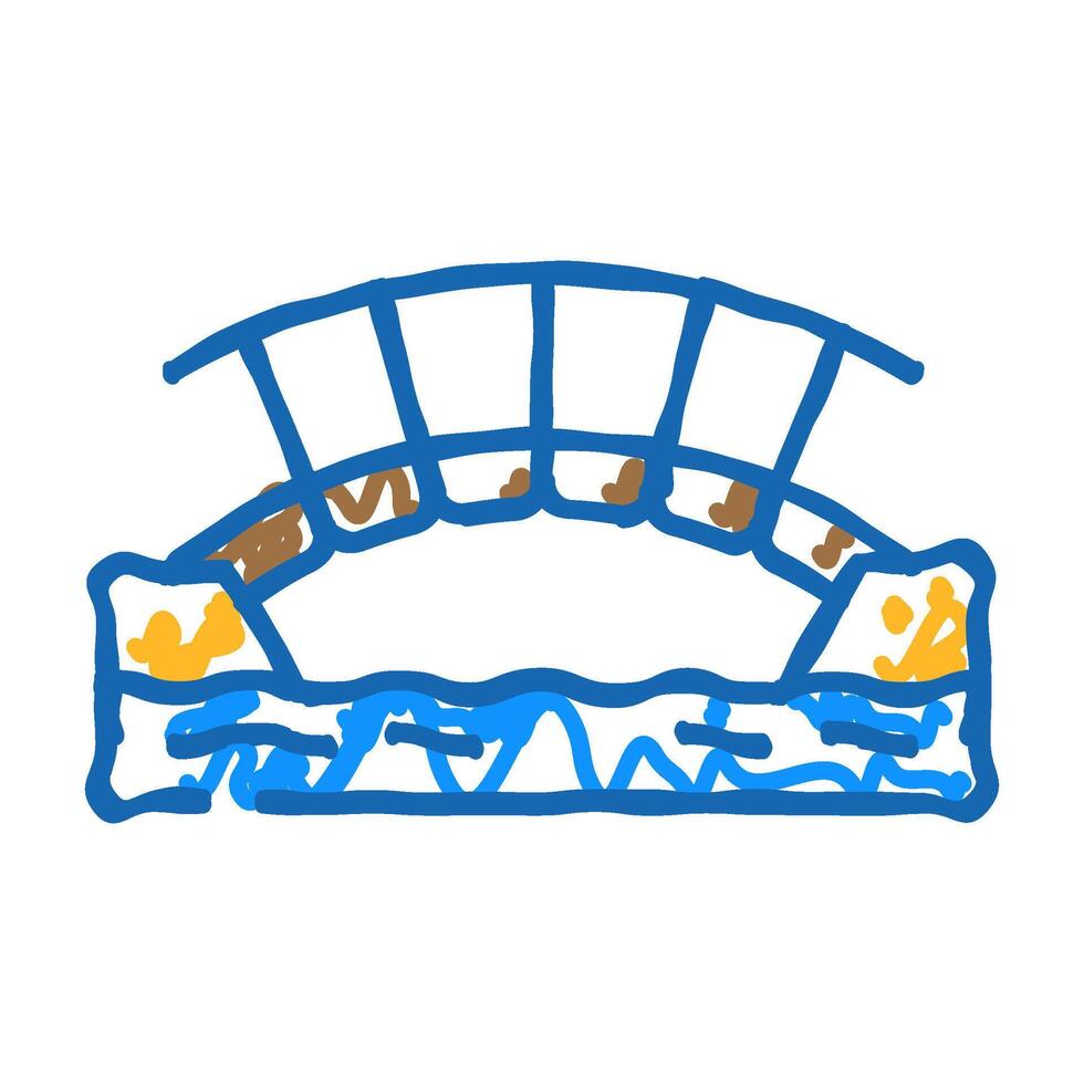 wooden bridge icon doodle illustration vector