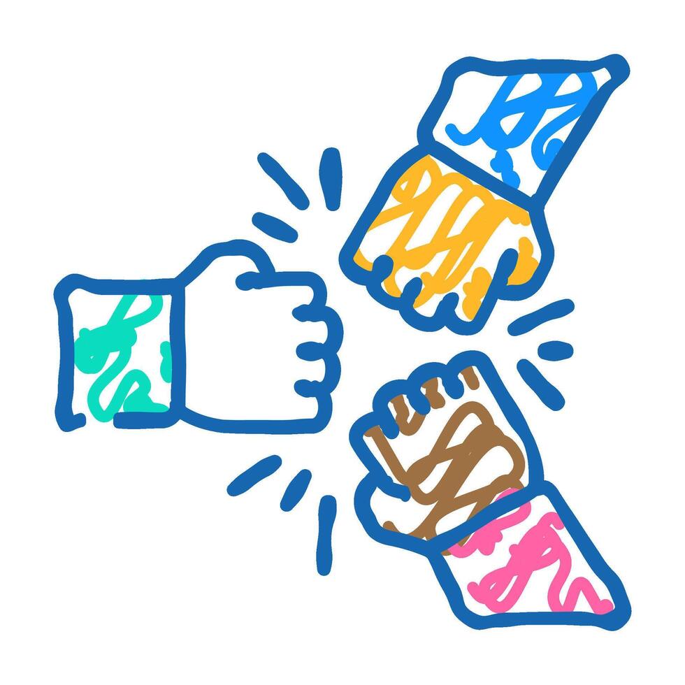 employee relations business process icon doodle illustration vector