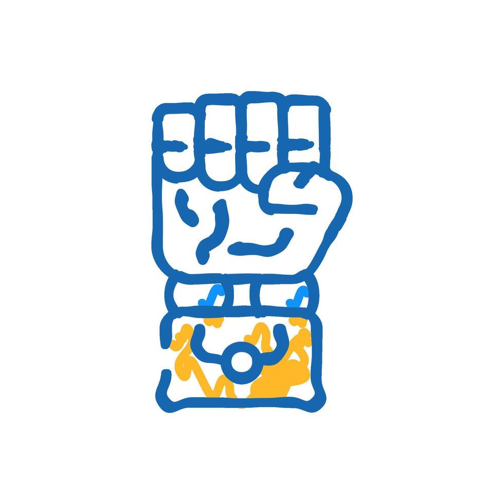 fist robot hand gesture icon doodle illustration vector
