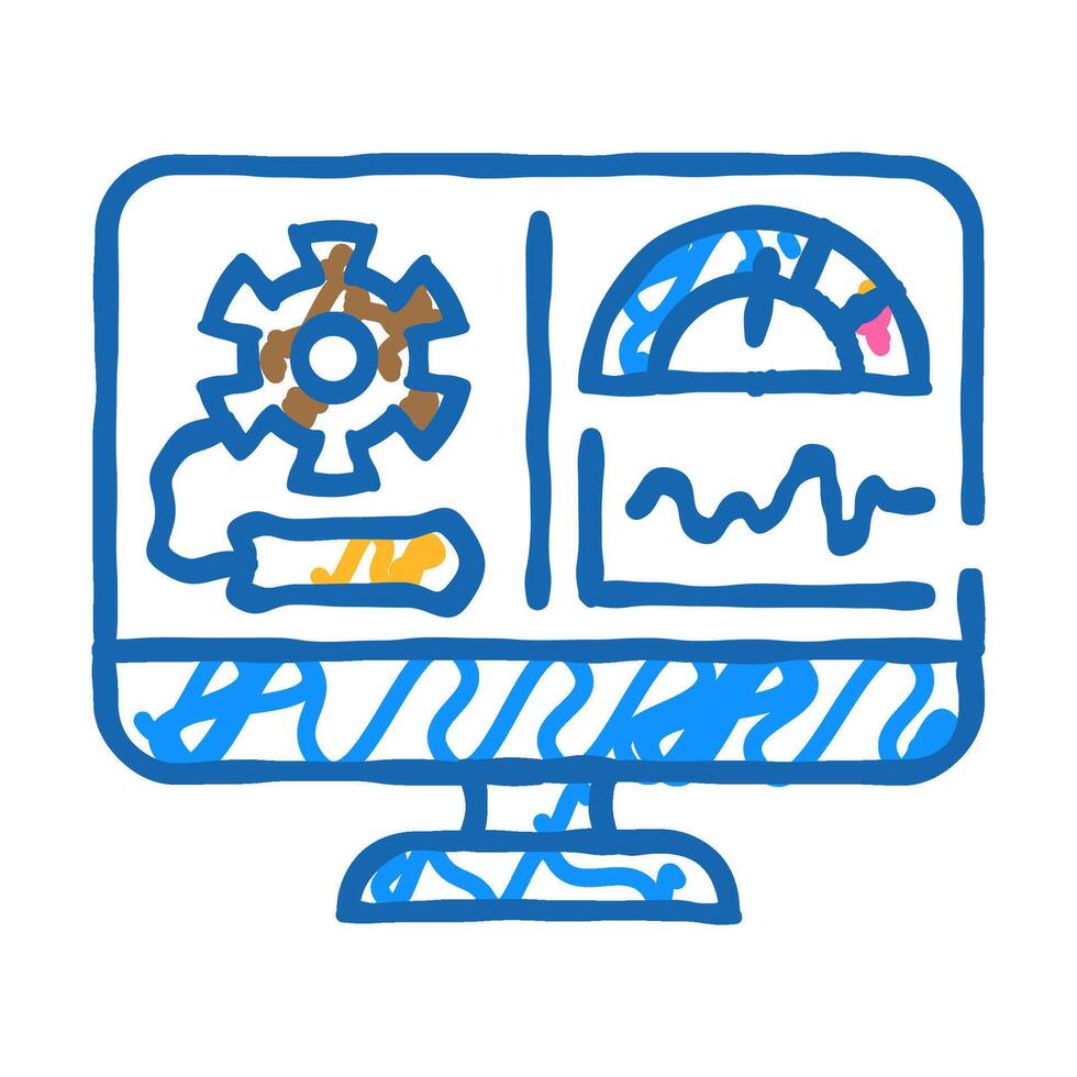 performance testing analyst icon doodle illustration vector