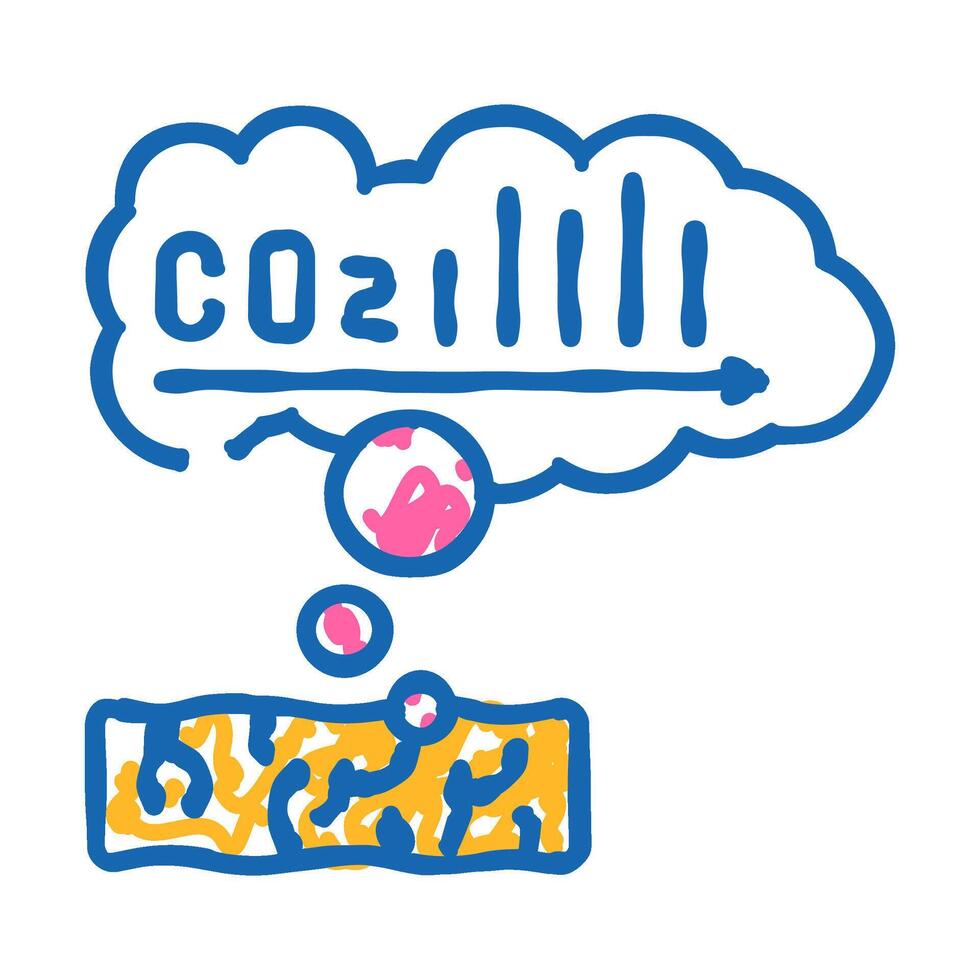 emissions wood pellets icon doodle illustration vector