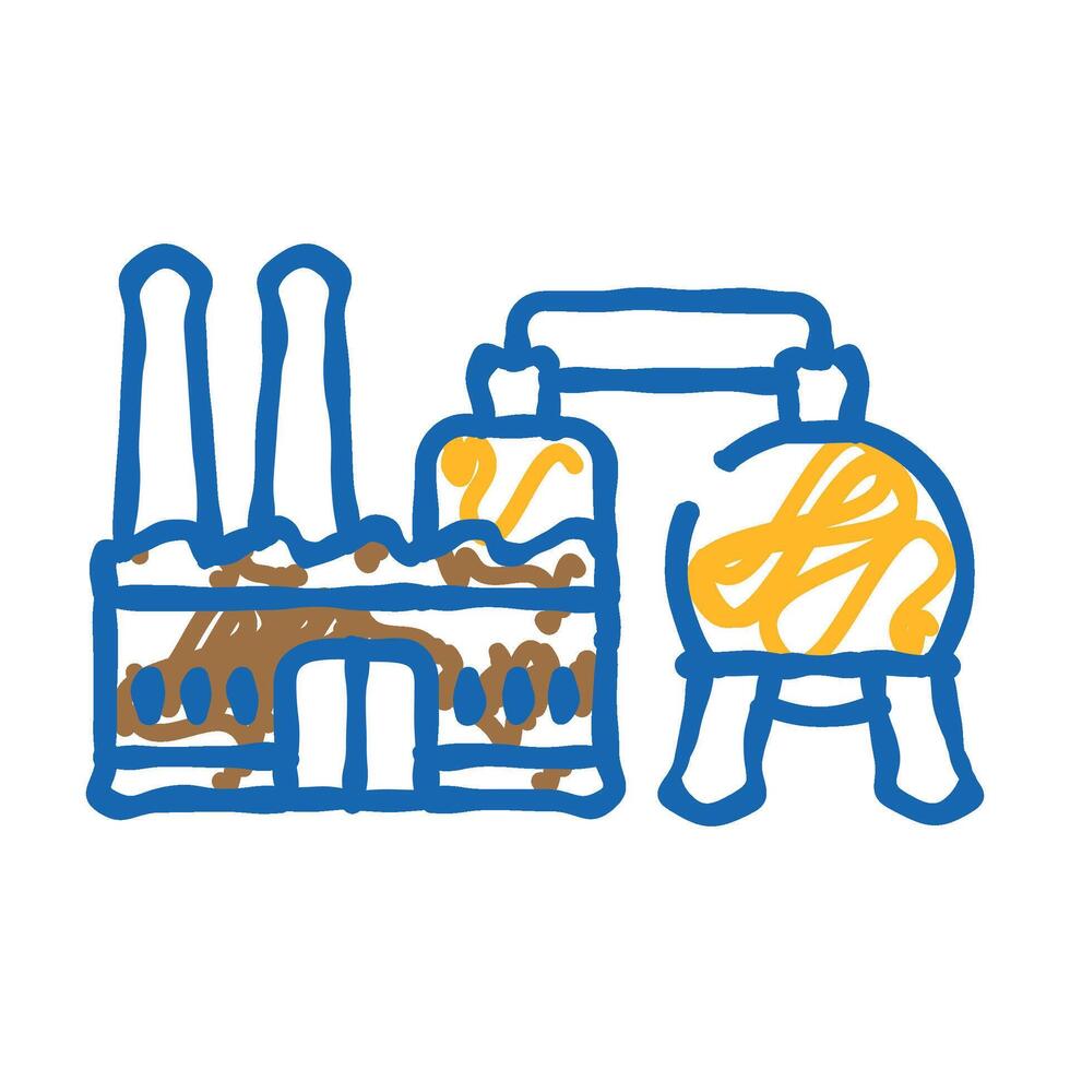 power station wood pellets icon doodle illustration vector