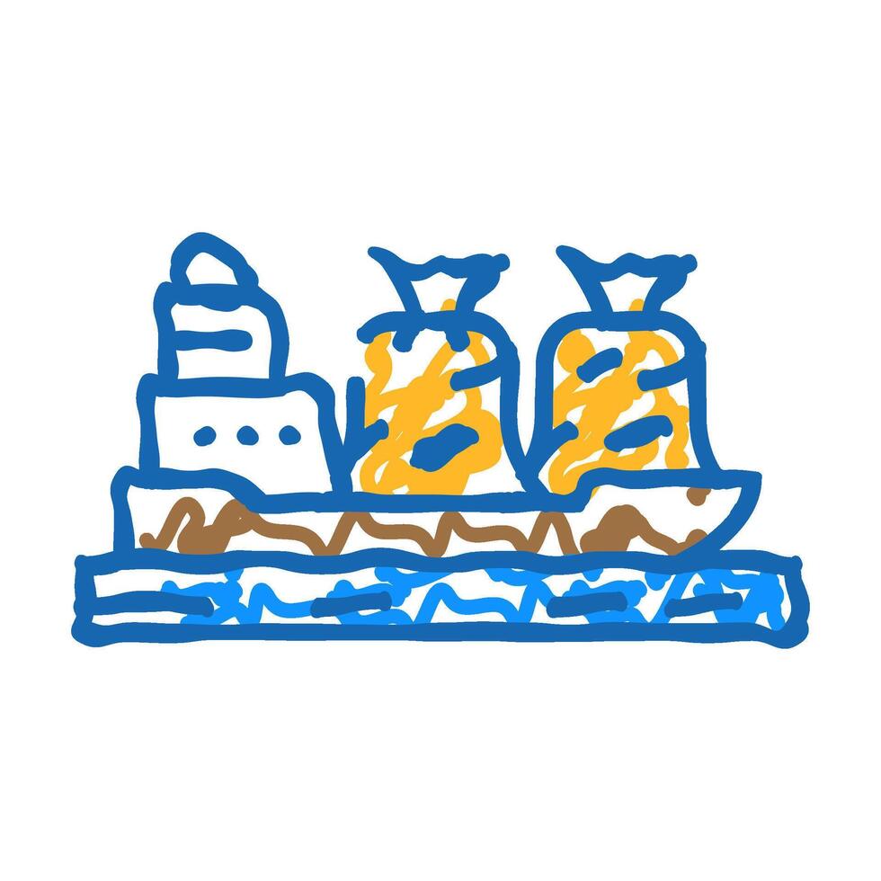 export wood pellets icon doodle illustration vector