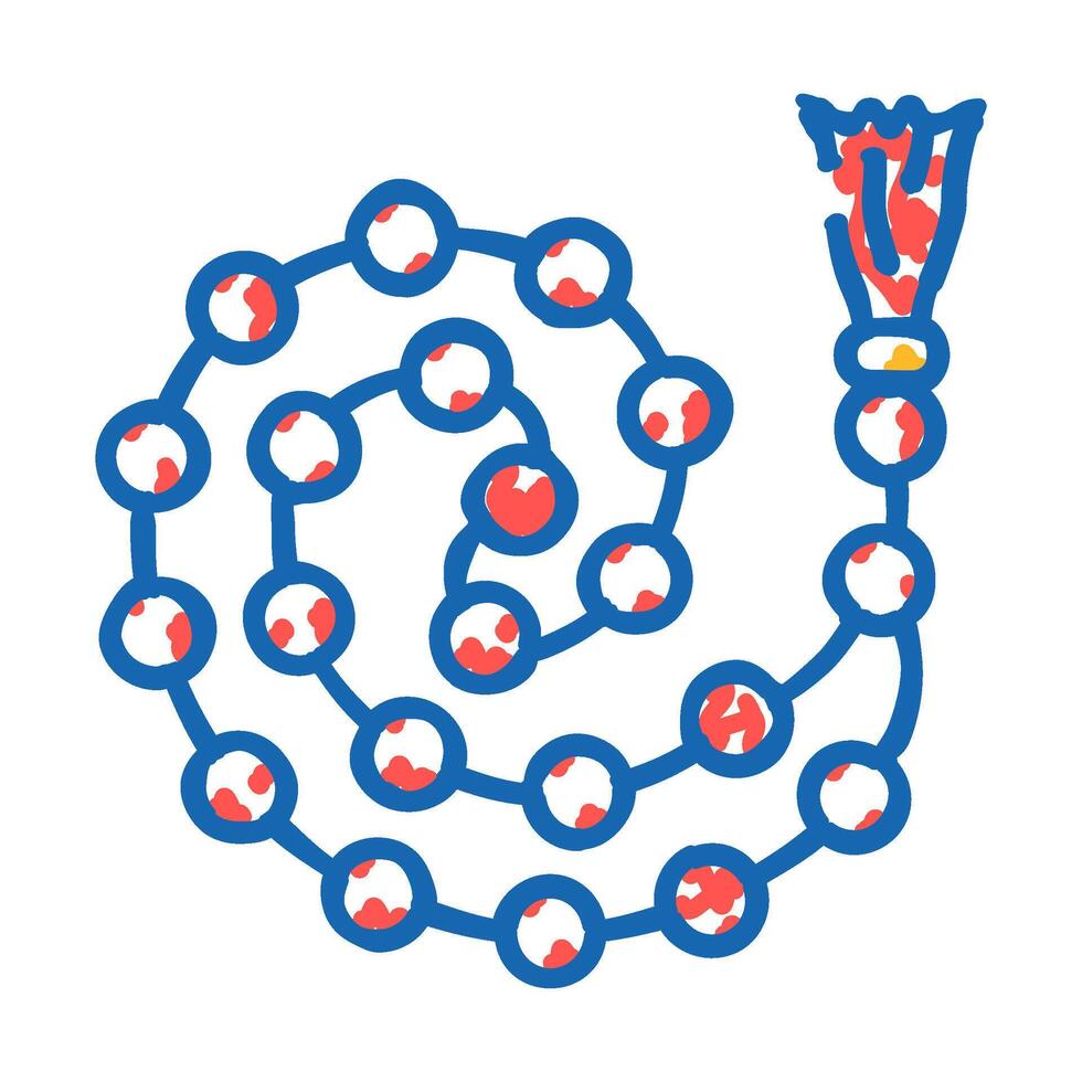 prayer beads mala buddhism icon doodle illustration vector