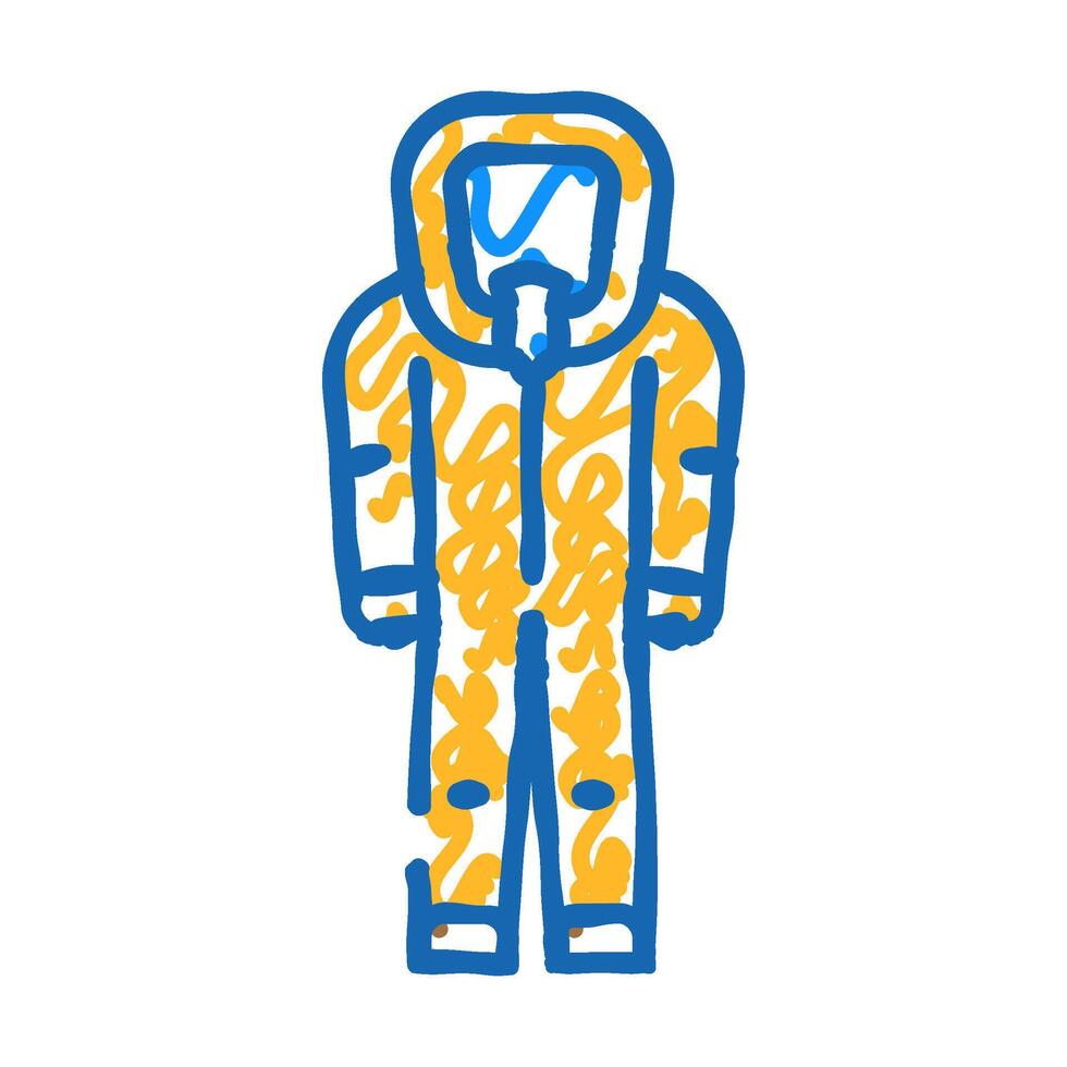 hazmat suit ppe protective equipment icon doodle illustration vector