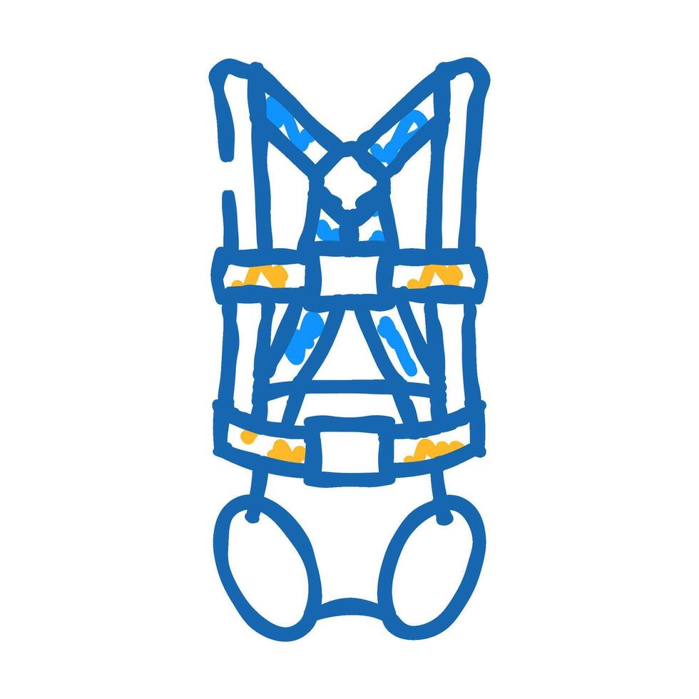 safety harness ppe protective equipment icon doodle illustration vector