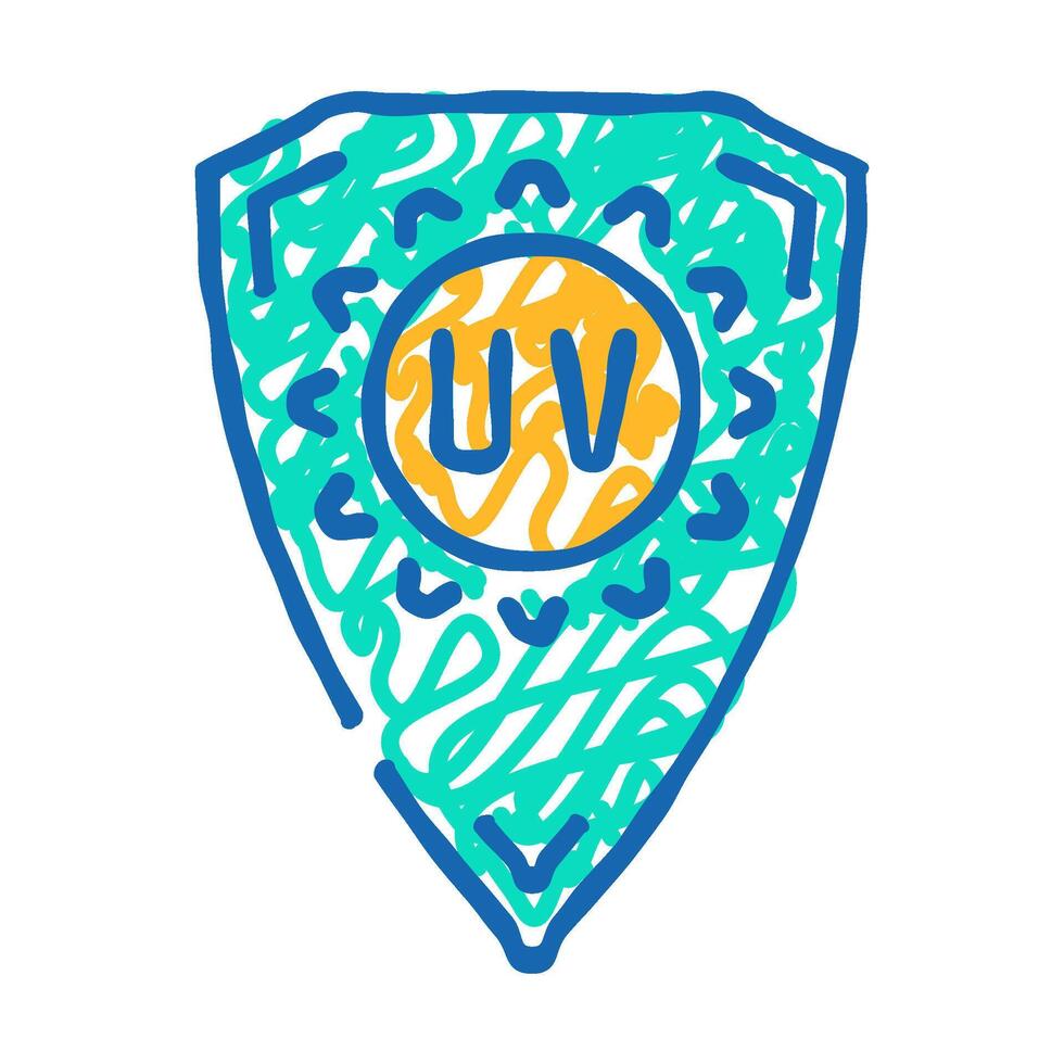 uv protection product label warning icon doodle illustration vector
