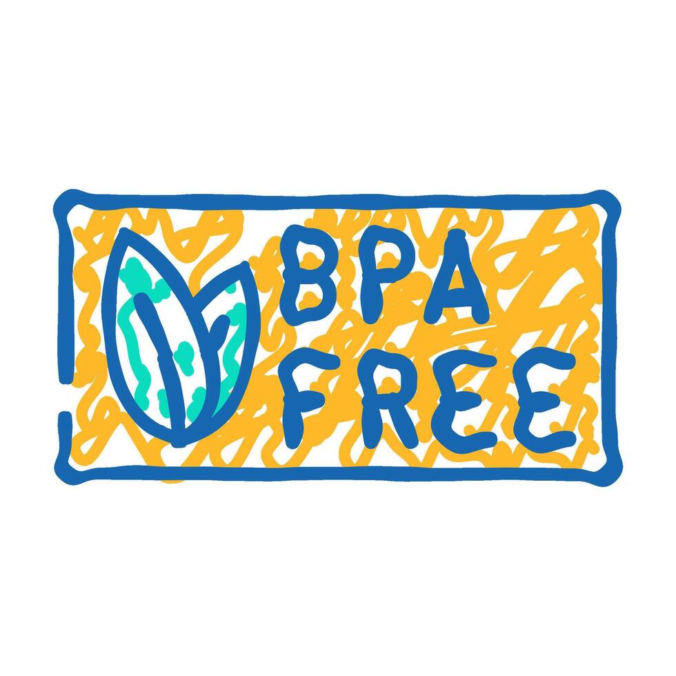 bpa free product label warning icon doodle illustration vector