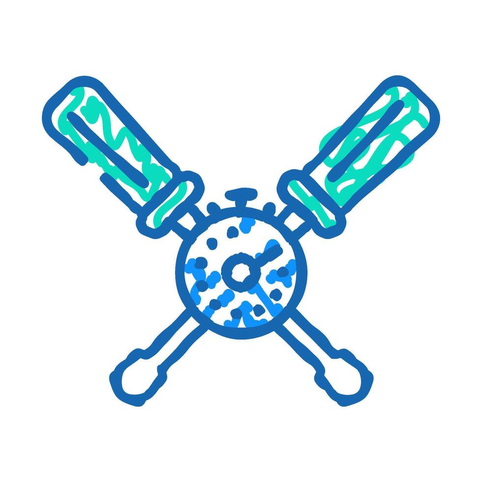 quick assembly product label caution icon doodle illustration vector