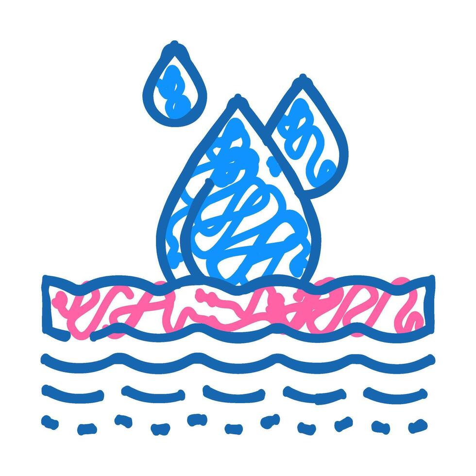 fast absorbing product label caution icon doodle illustration vector