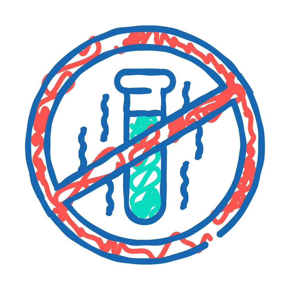 zero toxins product label caution icon doodle illustration vector