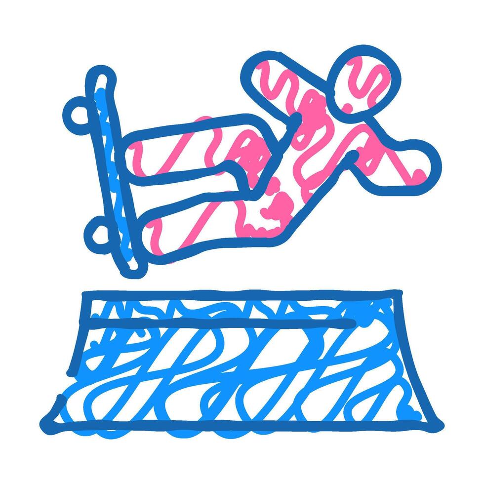 vert skating skateboard sport icon doodle illustration vector