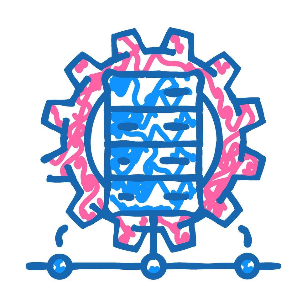 it infrastructure management business process icon doodle illustration vector