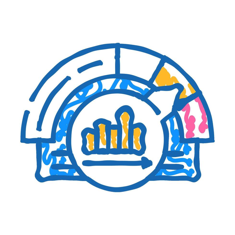 performance measurement business process icon doodle illustration vector