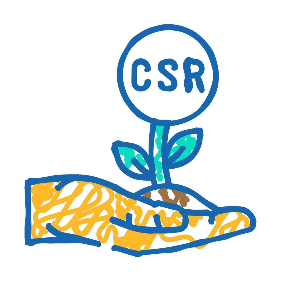 corporate social responsibility business icon doodle illustration vector