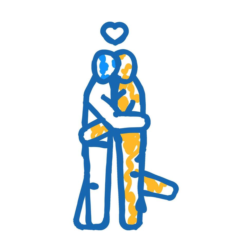 gay lgbt couple love icon doodle illustration vector