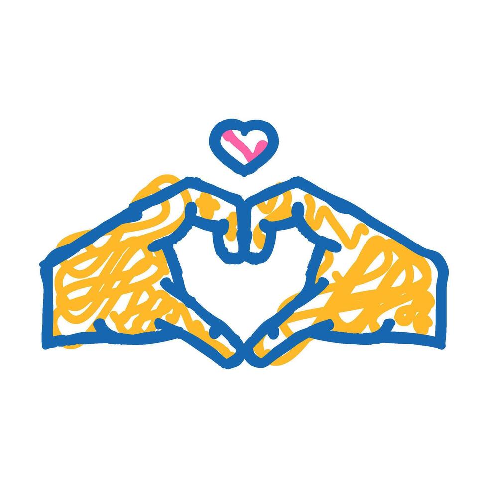 love gesture icon doodle illustration vector