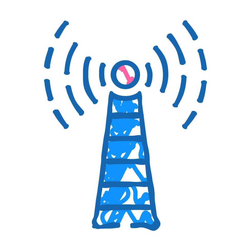 electromagnetic interference label icon doodle illustration vector