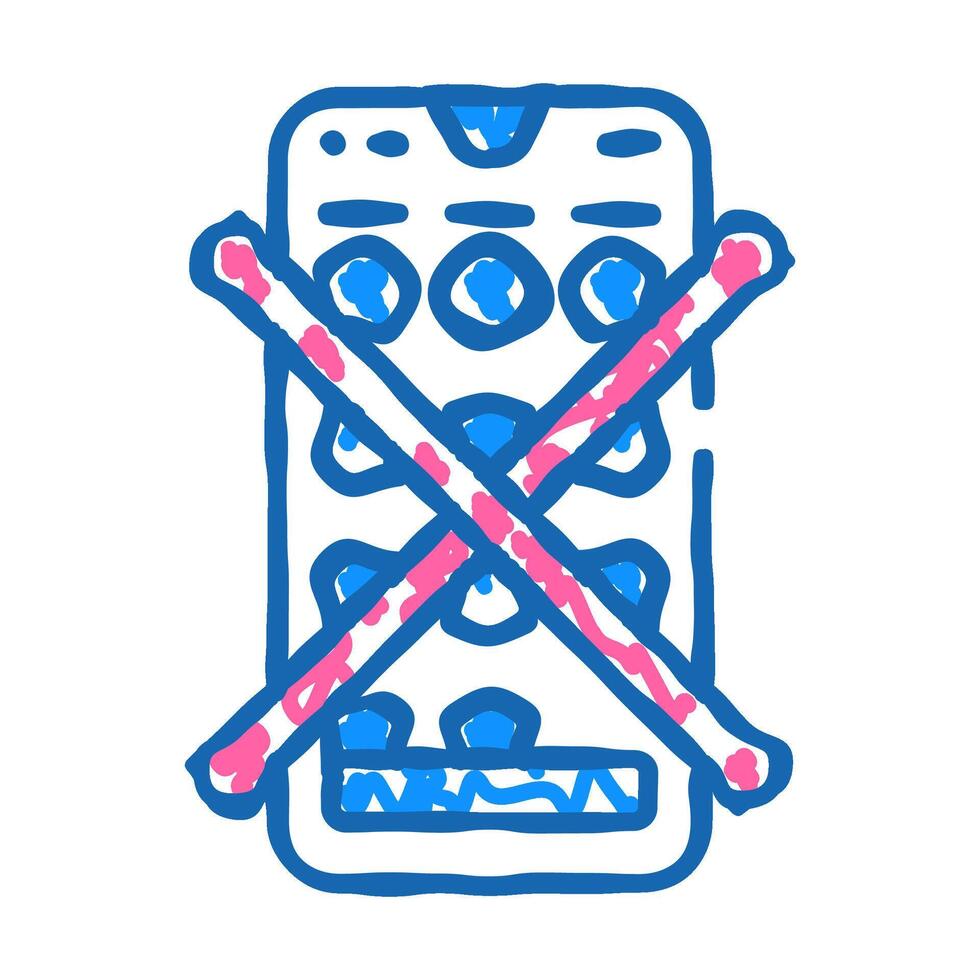no app required label product caution icon doodle illustration vector