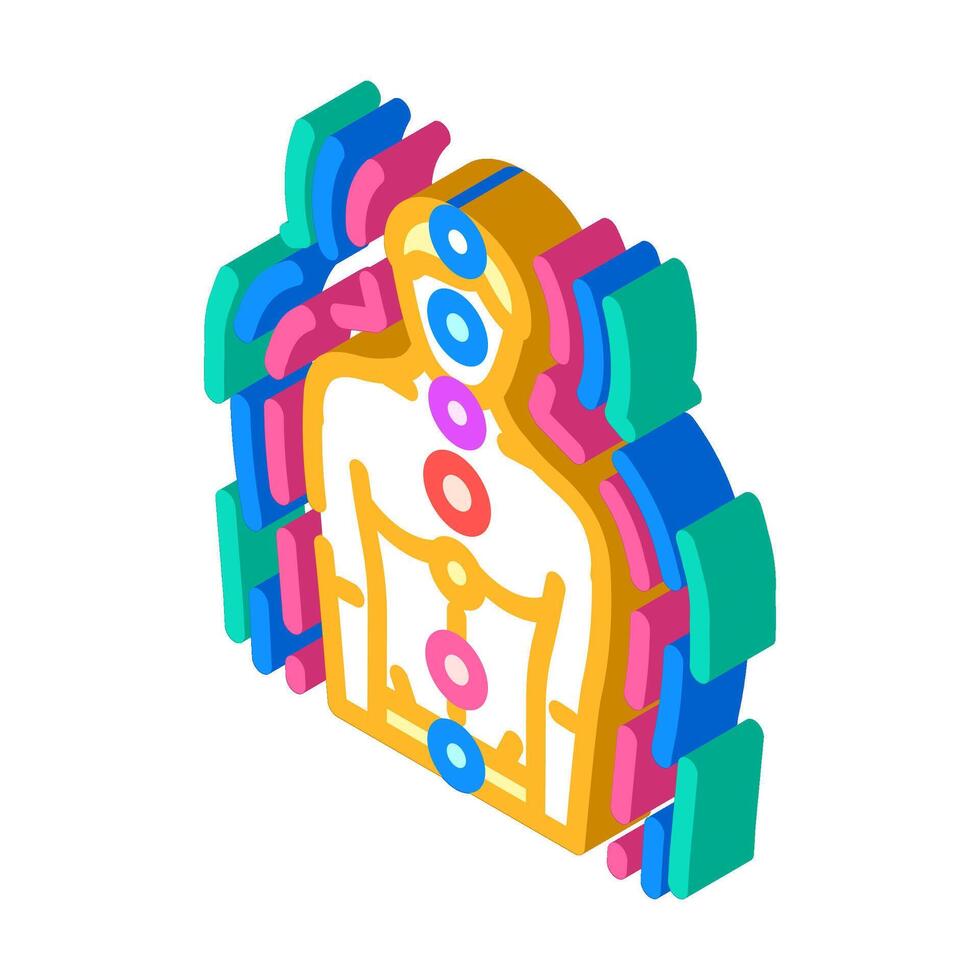 energy flow acupuncture isometric icon illustration vector