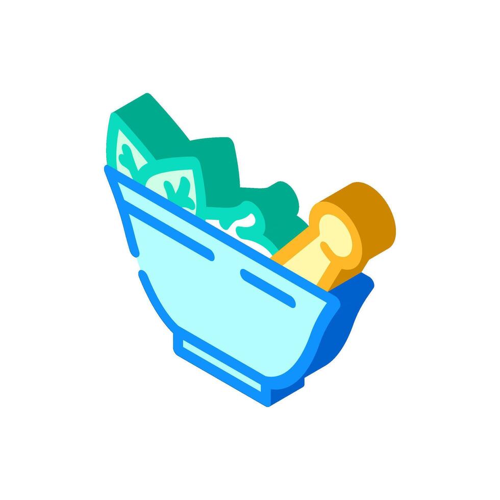 herbal medicine acupuncture isometric icon illustration vector