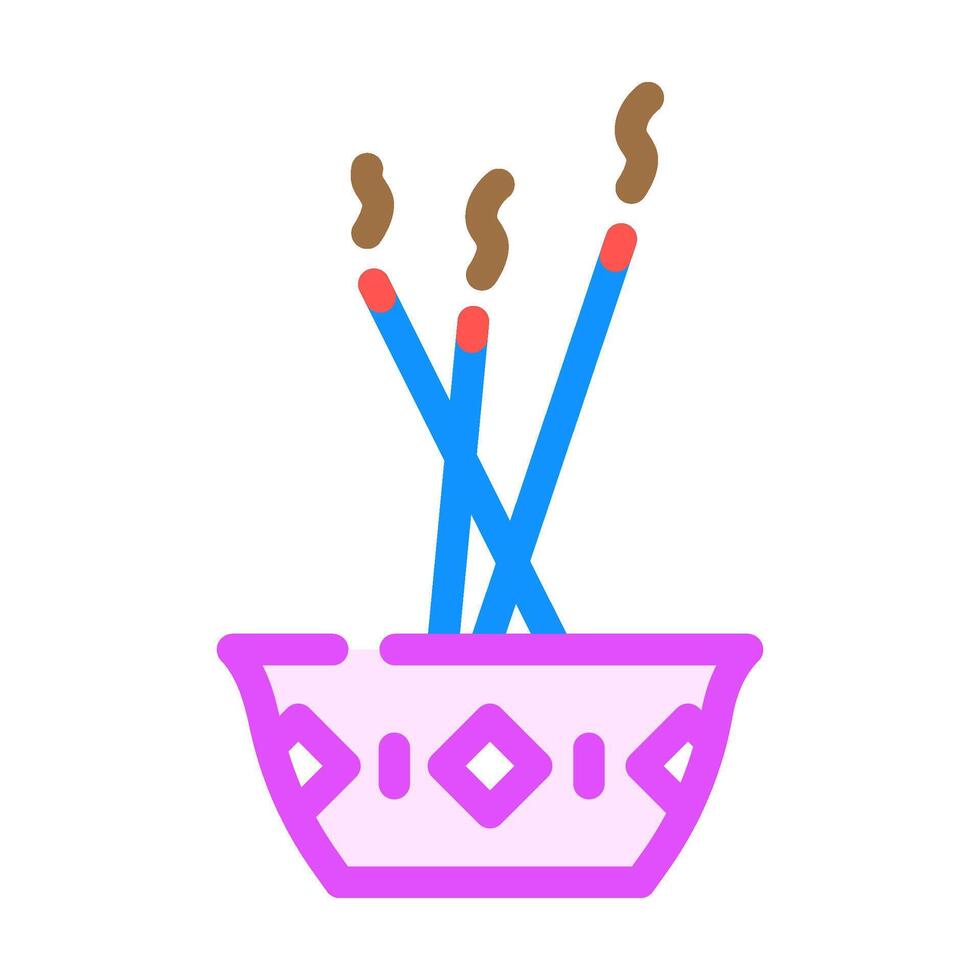 incense or aromatherapy acupuncture color icon illustration vector
