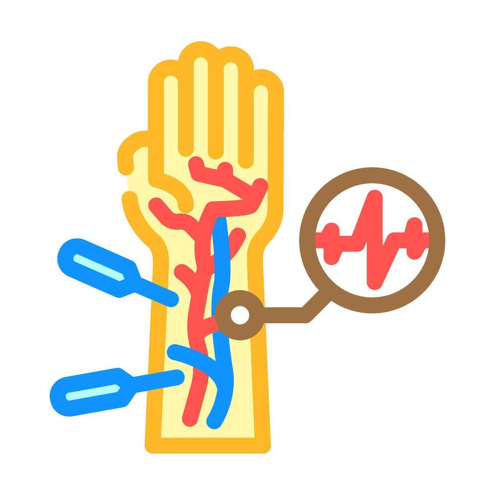 heartbeat line acupuncture color icon illustration vector