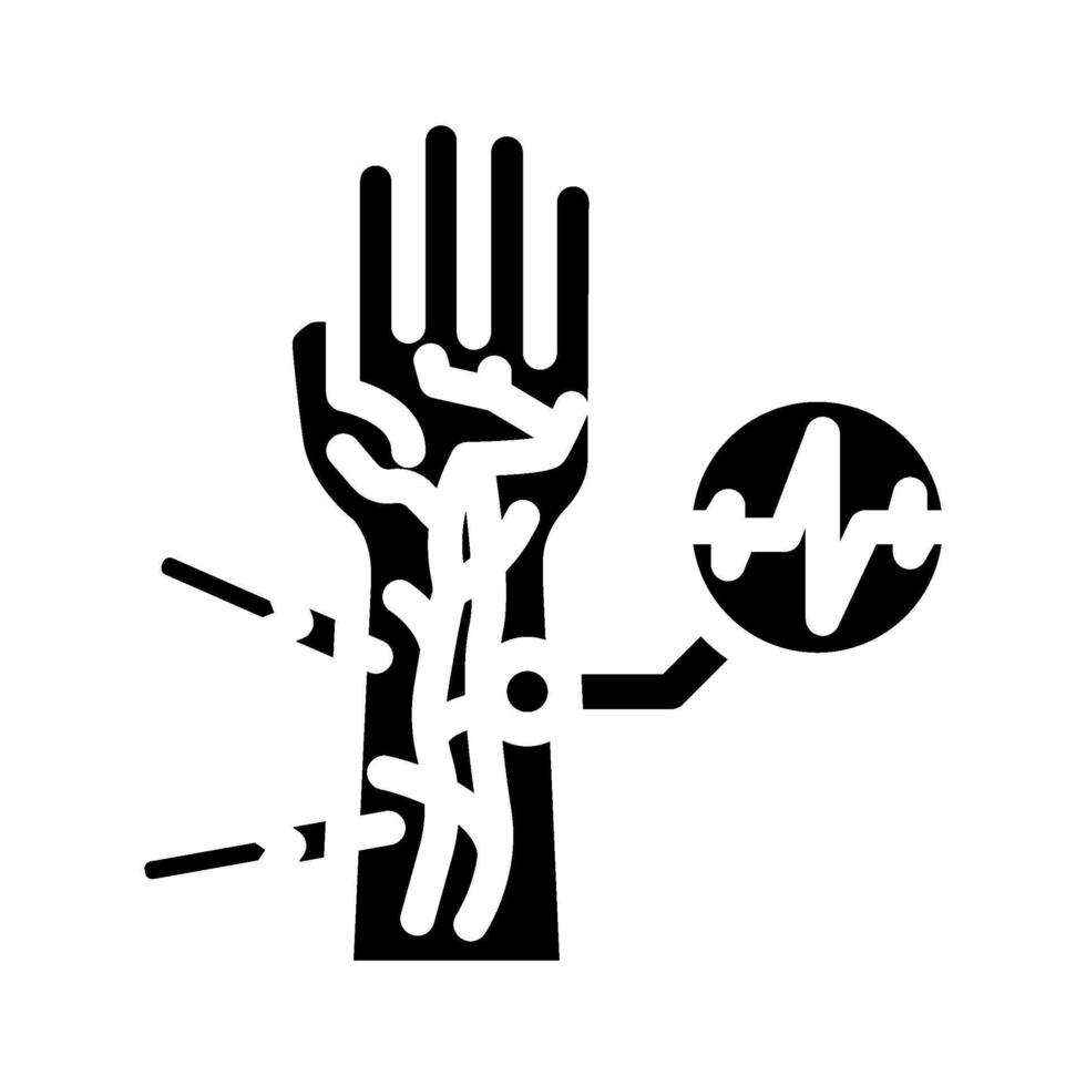 heartbeat line acupuncture glyph icon illustration vector