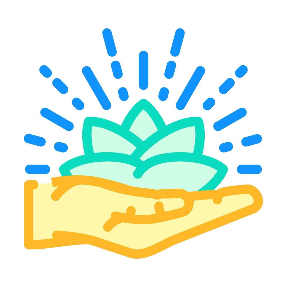healing hands acupuncture color icon illustration vector