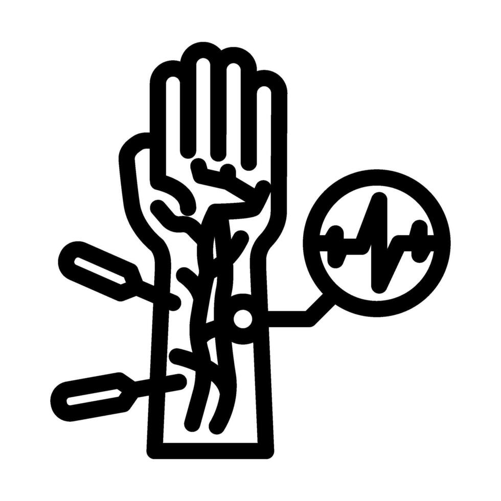 heartbeat line acupuncture line icon illustration vector