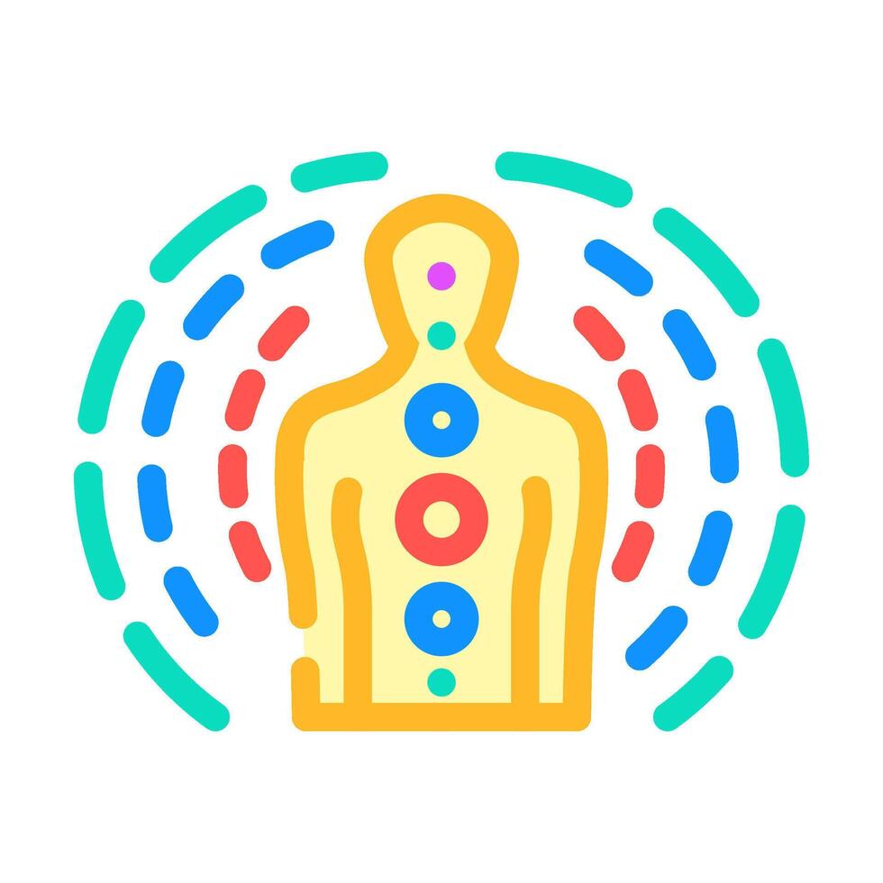 spiral acupuncture color icon illustration vector
