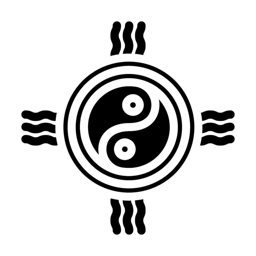wave acupuncture glyph icon illustration vector