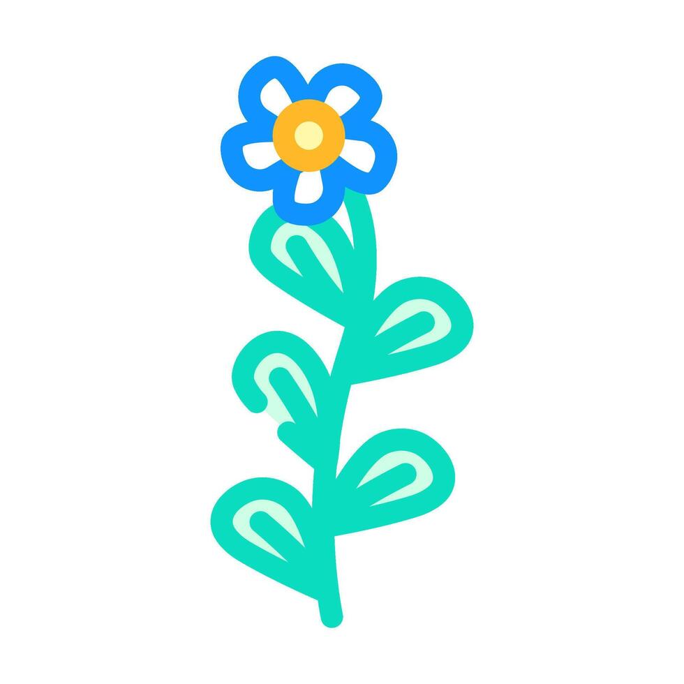 brahmi ayurvedic herb color icon illustration vector