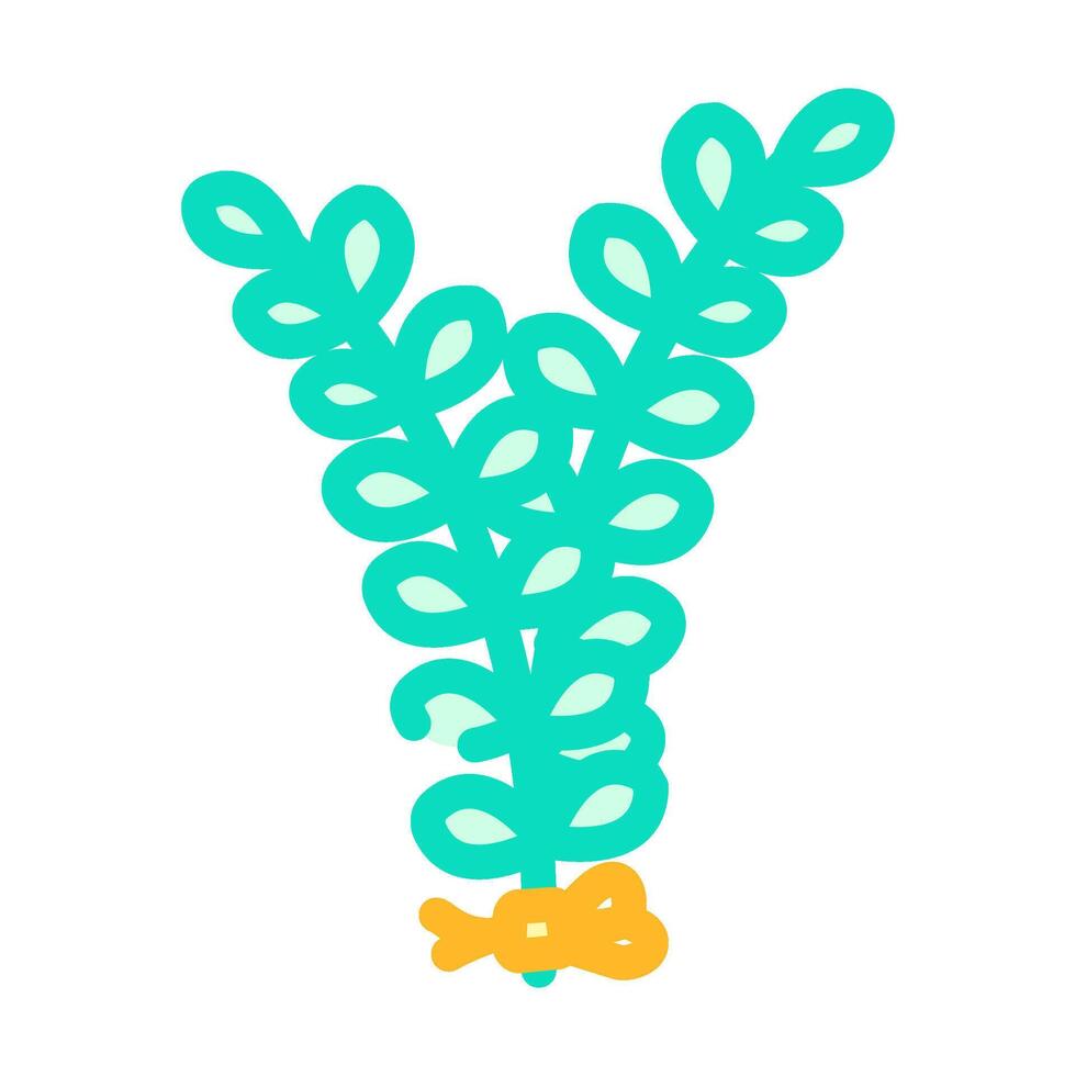 moringa leaves ayurvedic herb color icon illustration vector