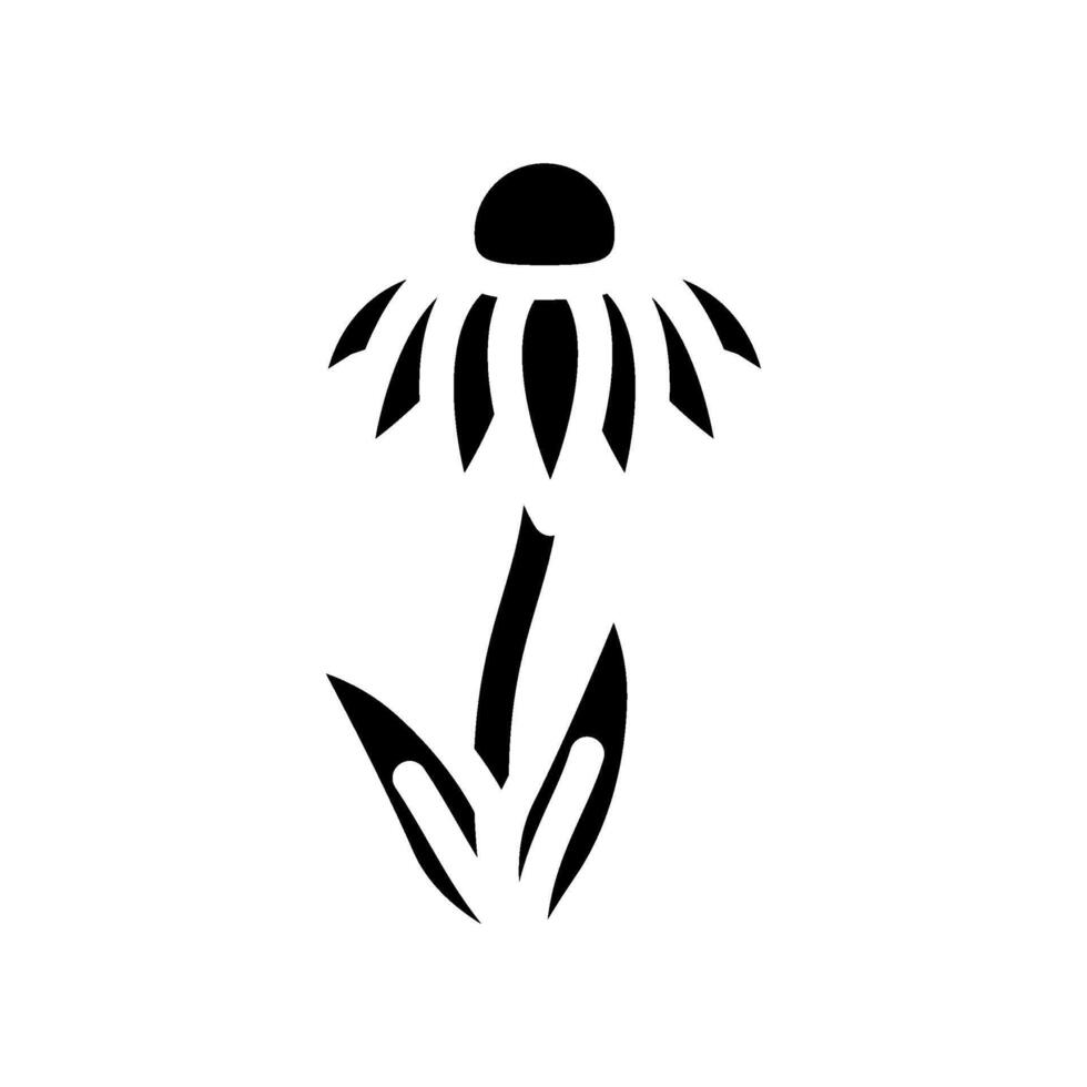echinacea ayurvedic herb glyph icon illustration vector