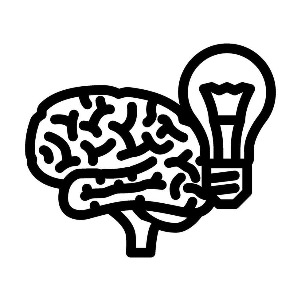 lightbulb brainstorm line icon illustration vector