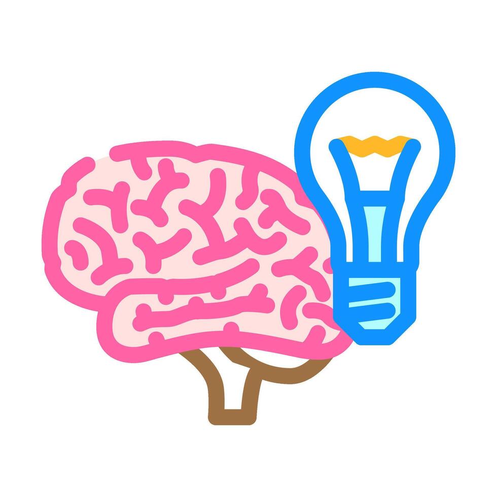lightbulb brainstorm color icon illustration vector