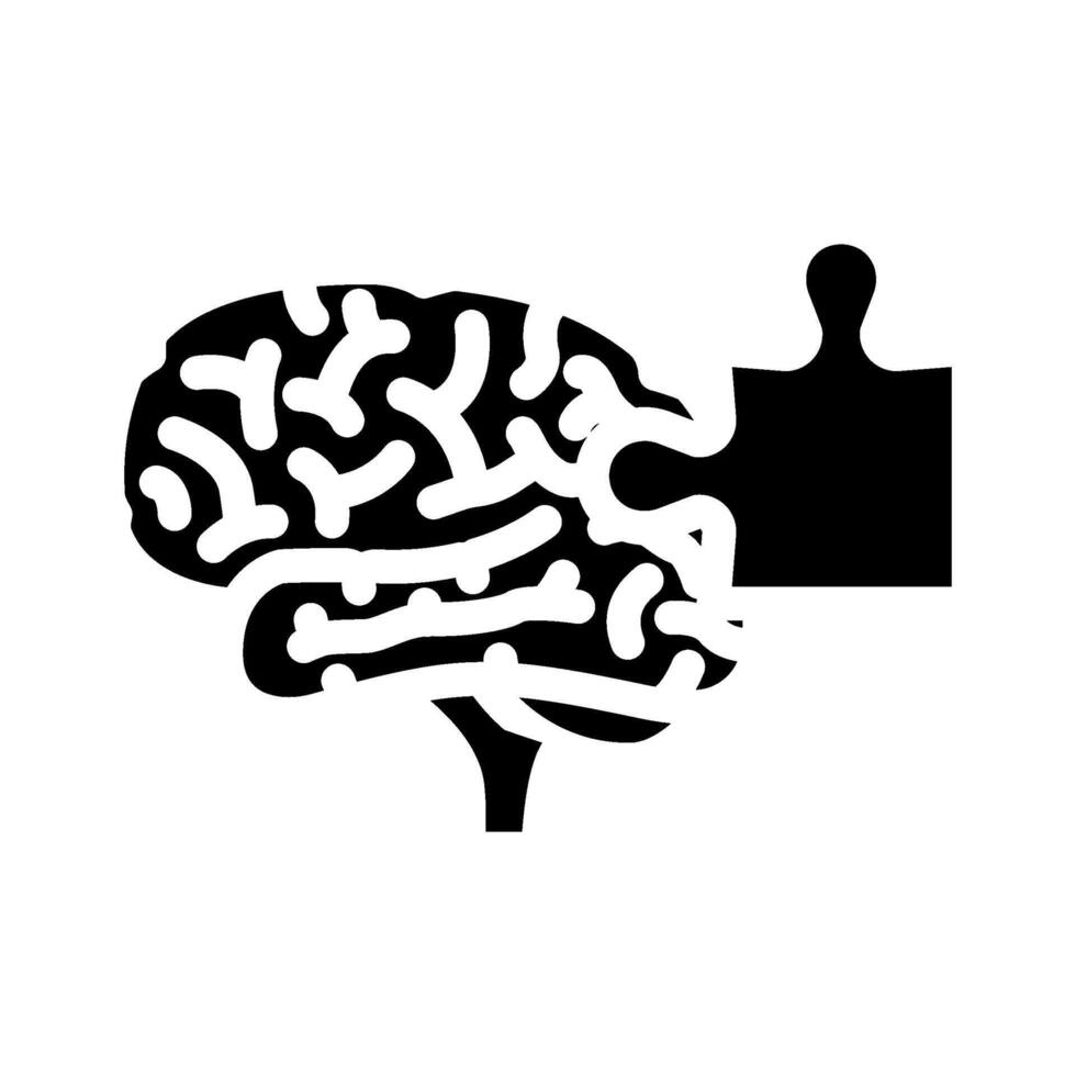 puzzle piece brainstorm glyph icon illustration vector