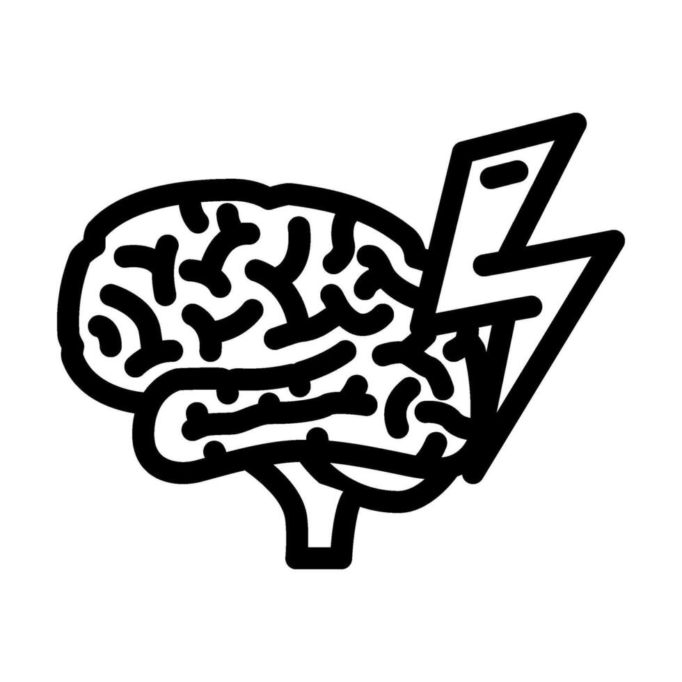 lightning bolt brainstorm line icon illustration vector