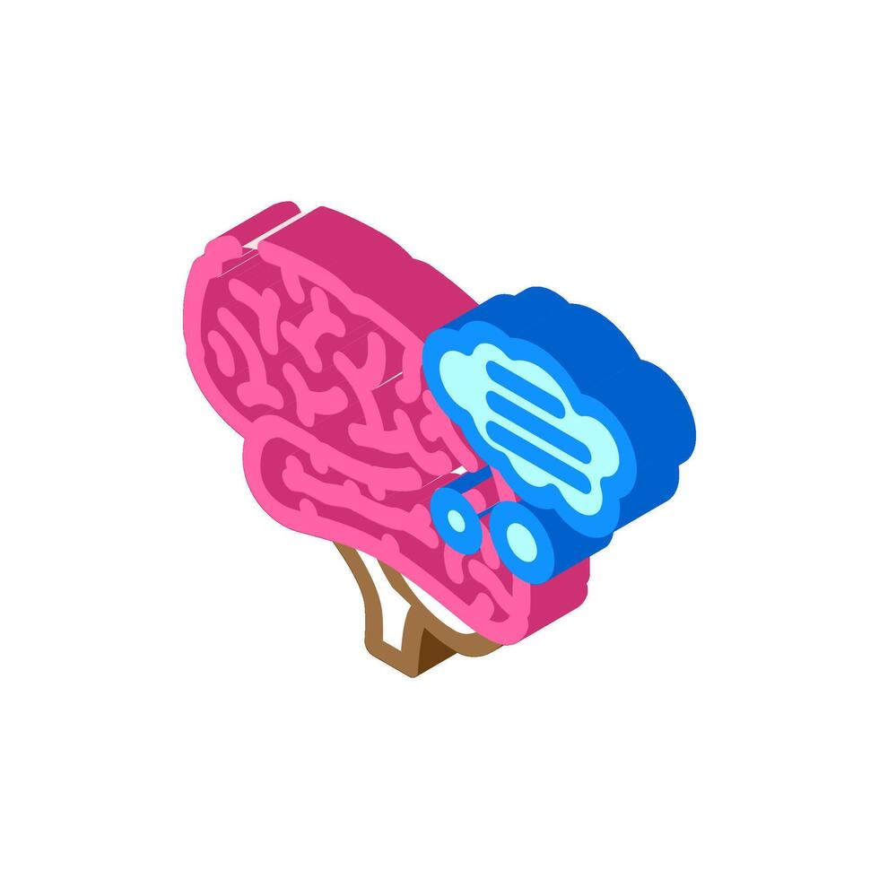 thought bubble brainstorm isometric icon illustration vector
