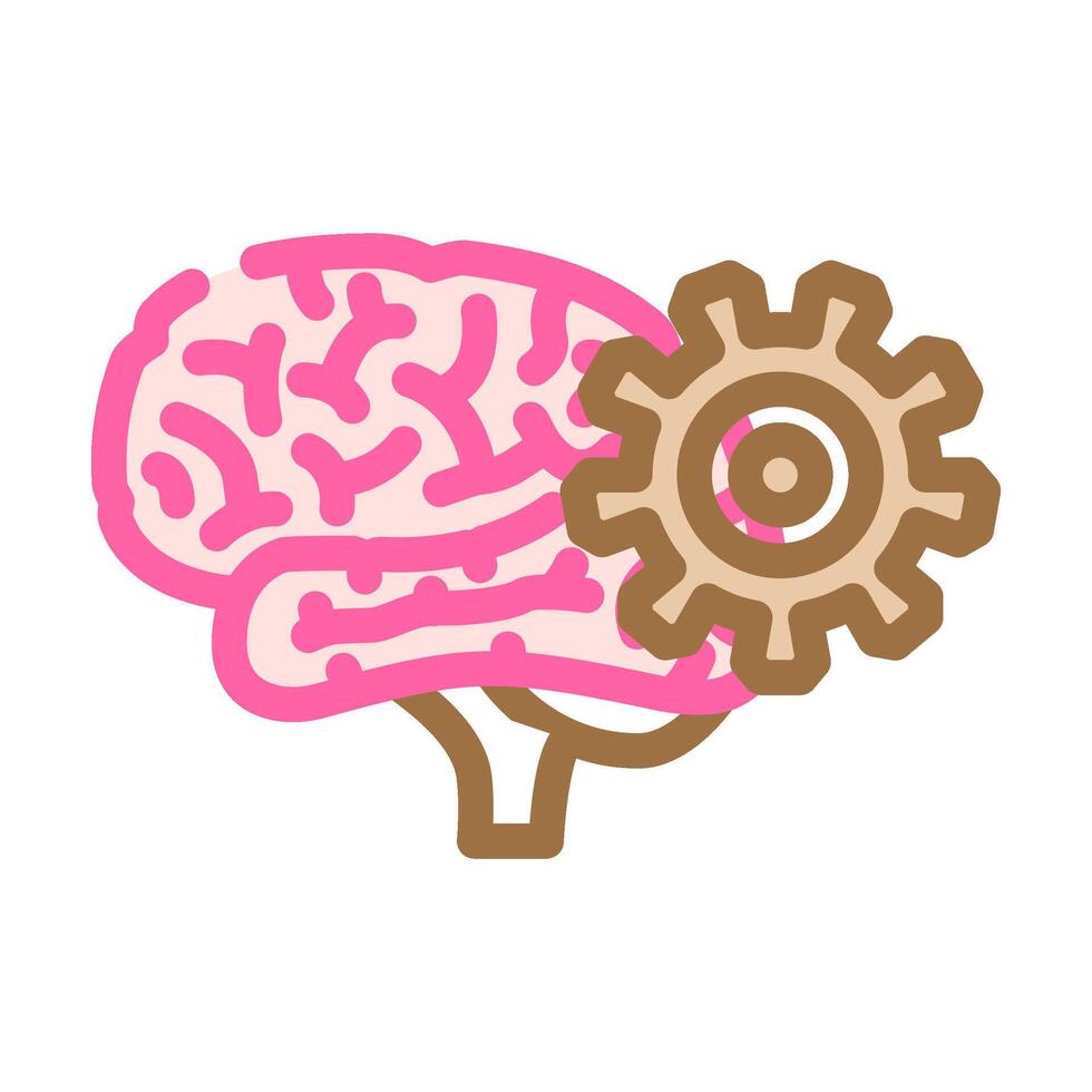 gears brainstorm color icon illustration vector