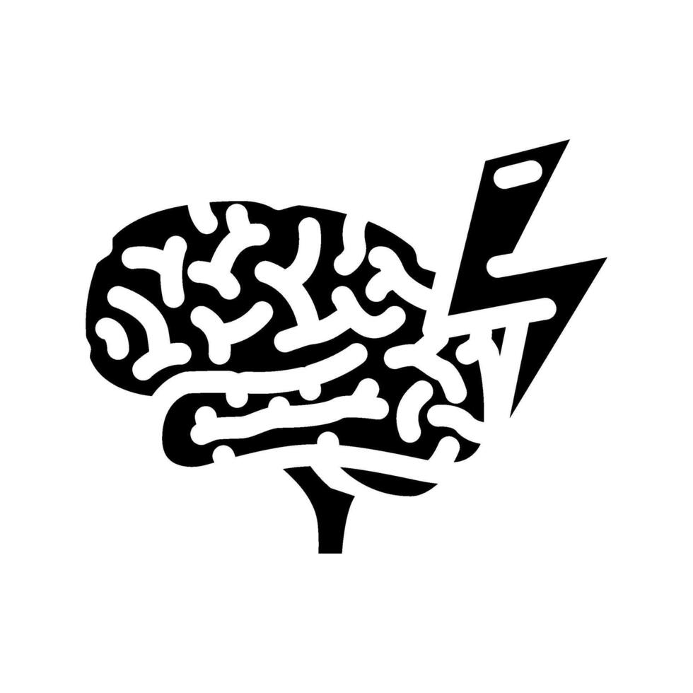 lightning bolt brainstorm glyph icon illustration vector